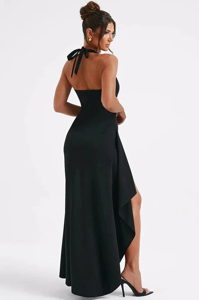 Deep V Neck Sleeveless Backless Split Bodycon Maxi Dress