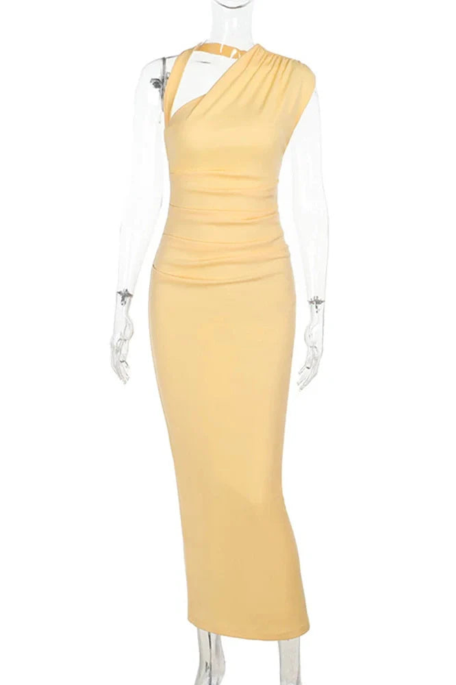 Elegant Backless Bodycon Slit Maxi Dress