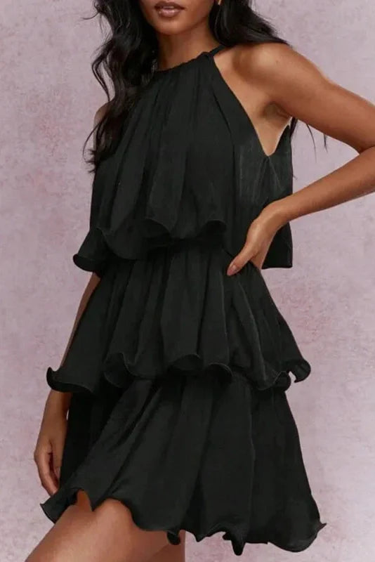 Hollow Out Loose A-Line Sleeveless Mini Dress