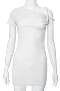 One Shoulder Slim High Waist Sleeveless Bodycon Mini Dress