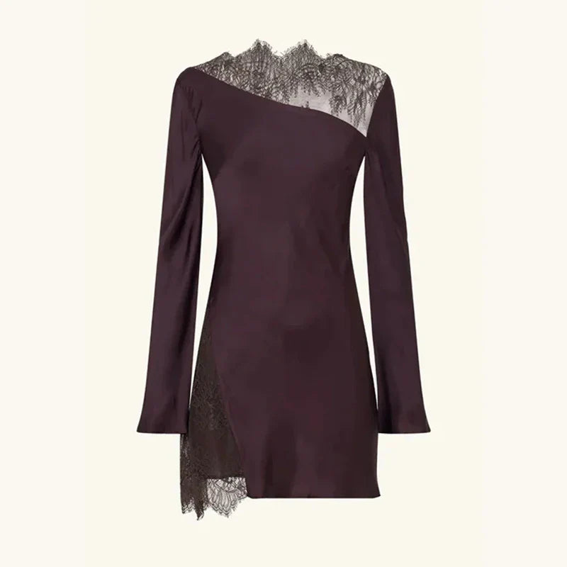 Lace Long Sleeve Bodycon Mini Dress