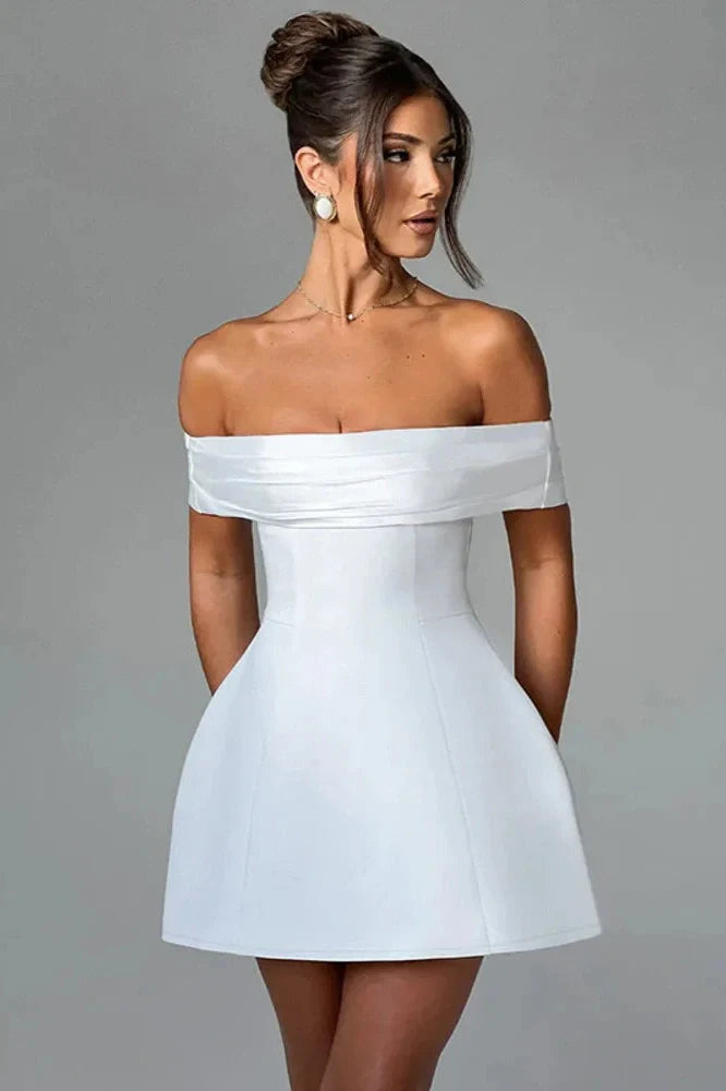 Off-shoulder Strapless Sleeveless Backless Mini Dress