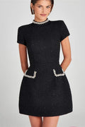 Short Sleeve Patchwork Slim Mini Dress