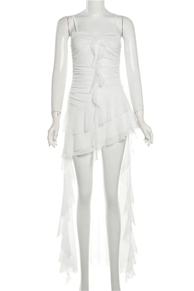 See-Through Backless High Waist Maxi Dress