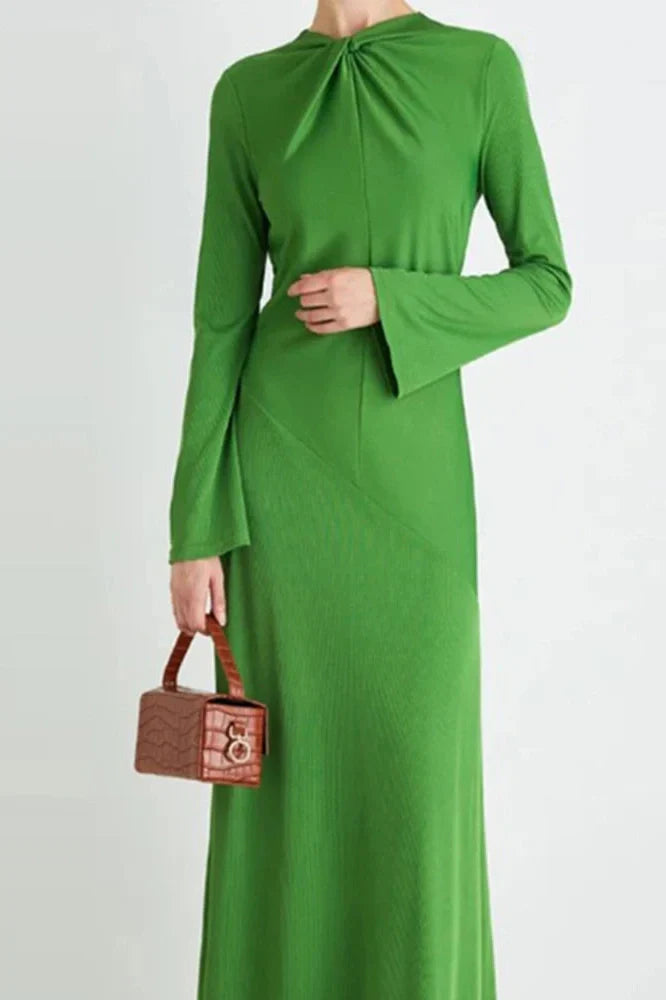 Elegant Long Sleeve High Waist Slim Maxi Dress