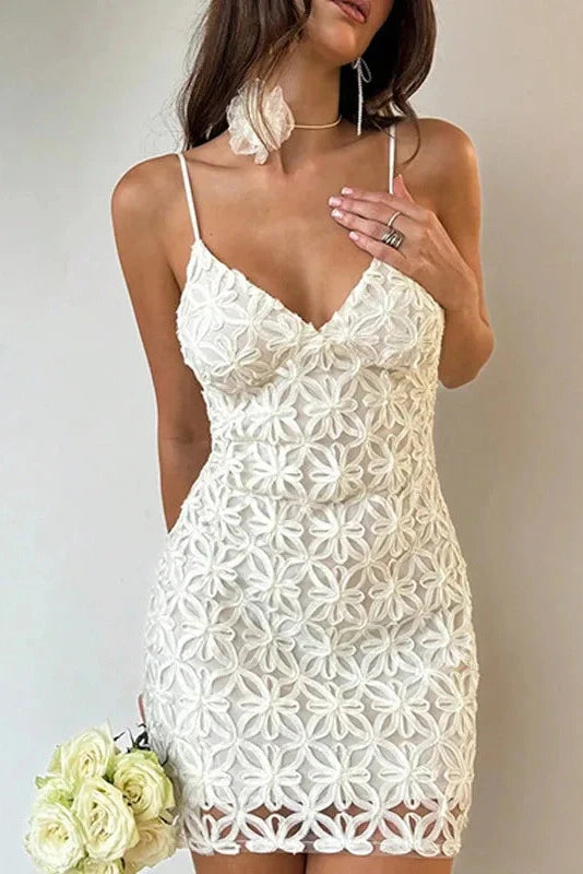 Hollow Out Sleeveless Slim Mini Dress