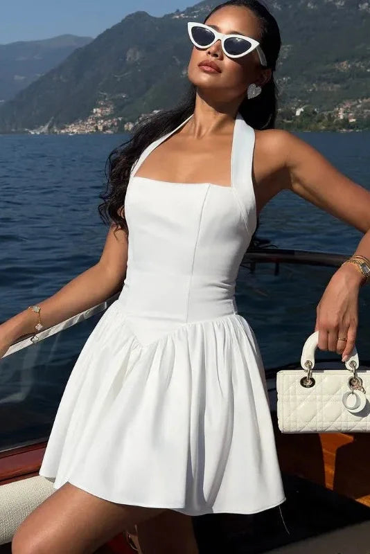Elegant Sleeveless Bodycon A-Line Patchwork Mini Dress