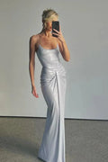 Spaghetti Strap Sparkle Sleeveless Backless Maxi Dress