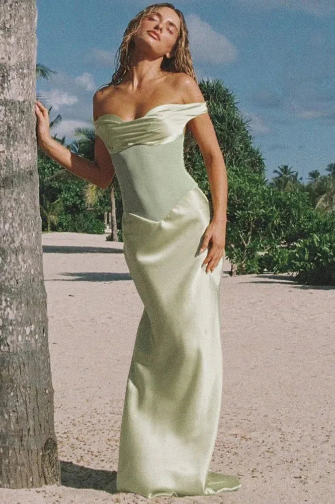 Off-Shoulder Patchwork Strapless Sleeveless Bodycon Maxi Dress