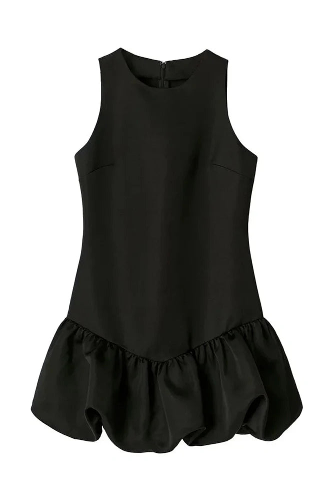 Sleeveless Patchwork Zipper Mini Dress