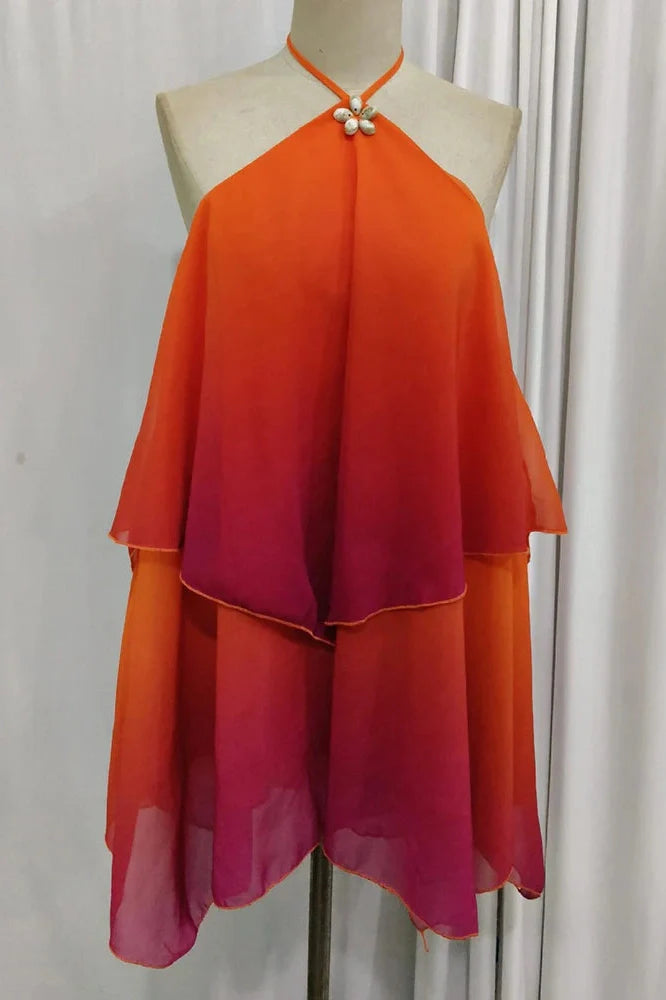 Backless Zipper Off-Shoulder Sleeveless Mini Dress
