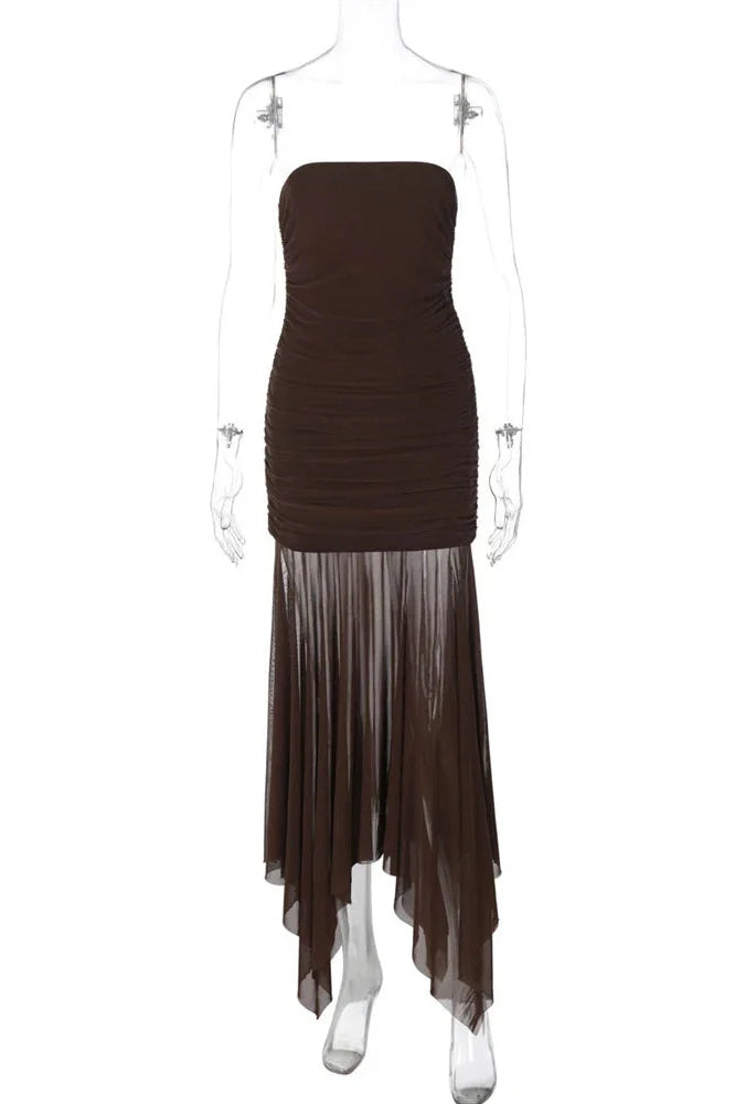 Slim Patchwork Backless High Waist Bodycon Maxi Dress