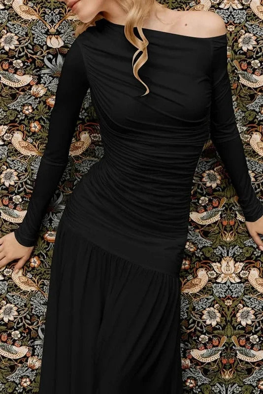 Elegant Slim Long Sleeve Maxi Dress