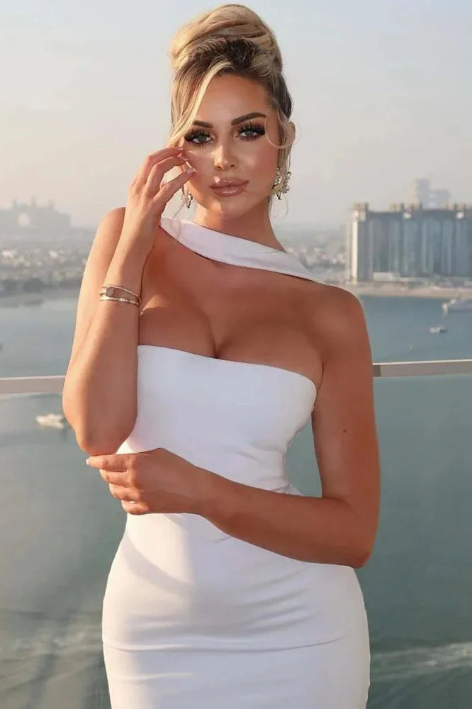 Off-Shoulder Strapless Sleeveless Backless Bodycon Maxi Dress