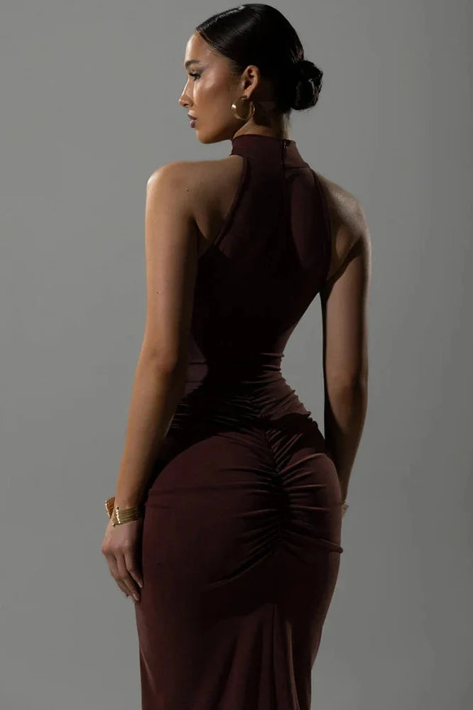 Sleeveless Slim High Waist Split Maxi Dress