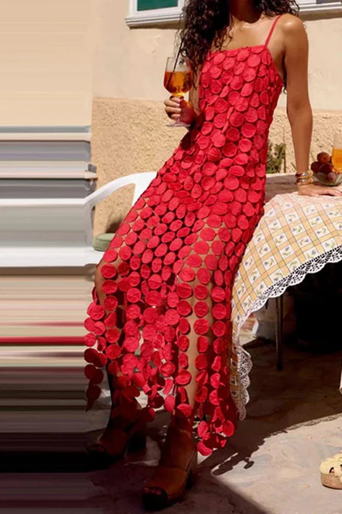 Hollow Out Backless Sleeveless Maxi Dress