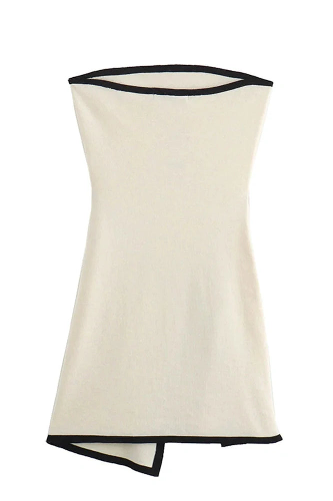 Elegant Slim Knitted Sleeveless Mini Dress