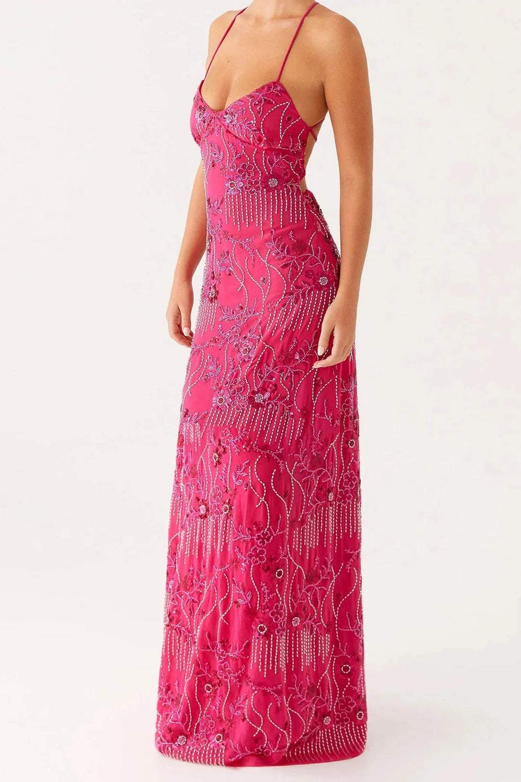 Sleeveless Backless Spaghetti Strap Maxi Dress