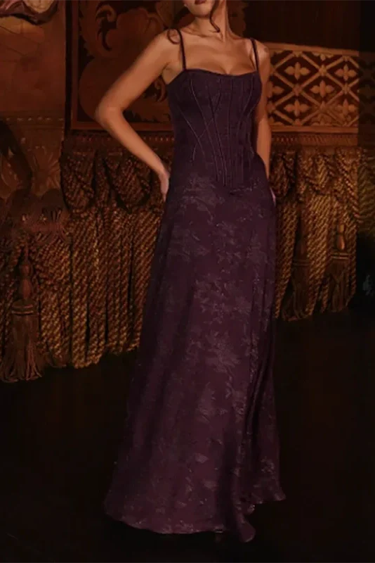 Elegant High Waist Pleated Sleeveless Lace Embroidery Maxi Dress