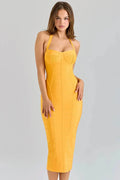 Backless Off-Shoulder Sleeveless Bodycon Midi Dress
