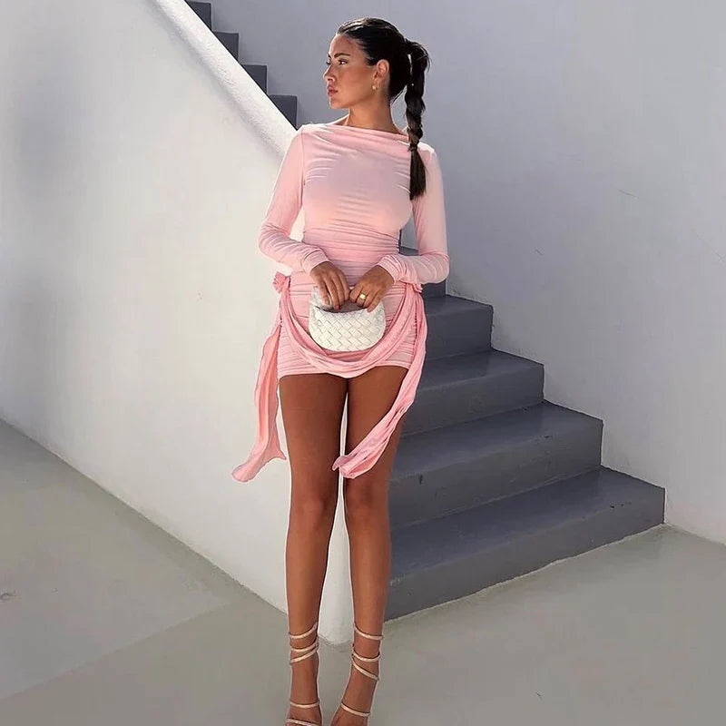 Floral Bodycon Long Sleeve Mini Dress