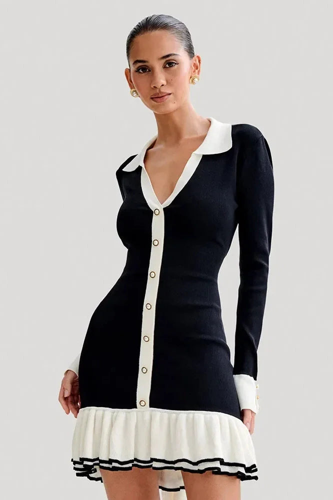 Elegant Backless Lace-Up Mini Dress
