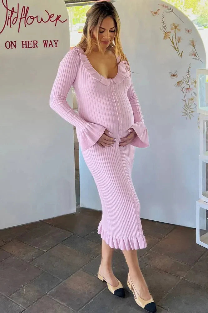 Elegant Slim High Waist Patchwork Midi Dress