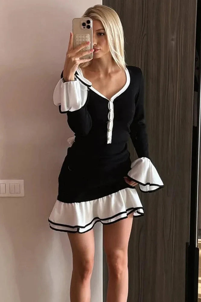 Elegant Backless Slim High Waist Mini Dress