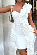 Elegant Off-Shoulder High Waist Mini Dress