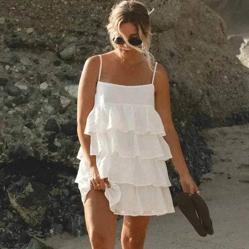 Elegant Backless Patchwork Mini Dress
