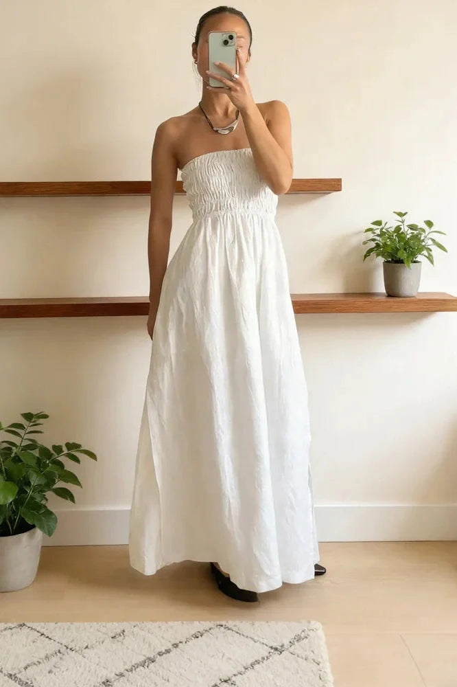 Backless Patchwork High Waist Maxi Dress