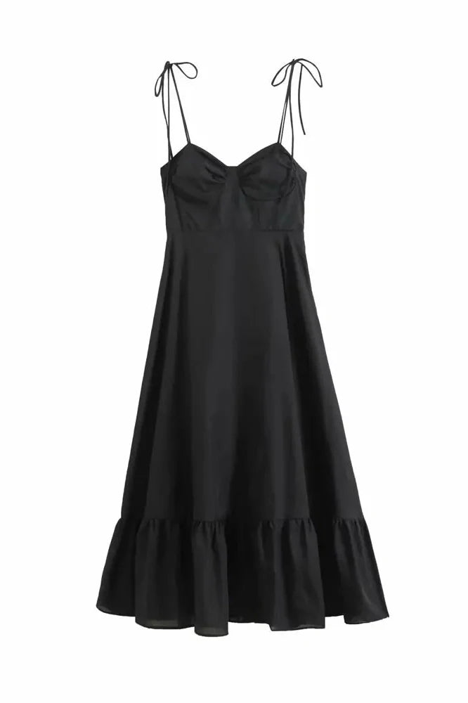Patchwork Spaghetti Straps Slim Pleated Maxi Dress