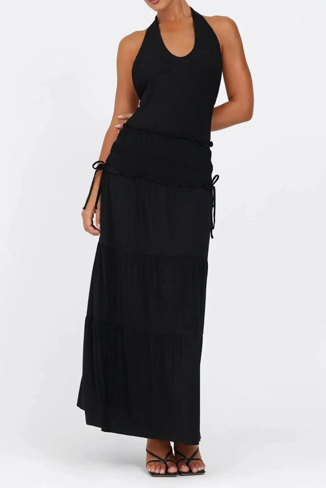 Elegant Backless Slim Maxi Dress