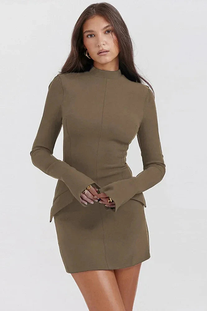 Elegant Long Sleeve Bodycon Mini Dress