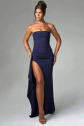 Strapless Off-shoulder Sleeveless Backless High Split Maxi Dress