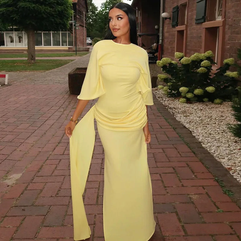 Backless Patchwork Lace Up Split Maxi Dress