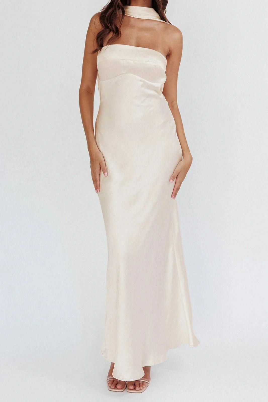 Backless Strapless Slim Fit Sleeveless Maxi Dress