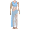 Elegant Patchwork See Through Maxi Dress