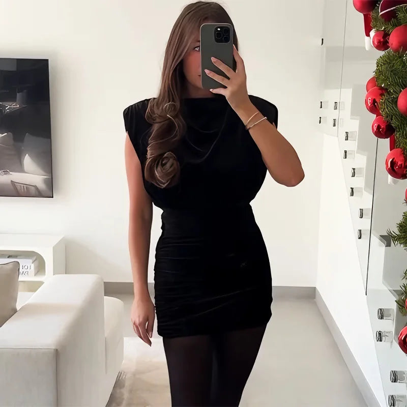 Elegant Patchwork Sleeveless Mini Dress