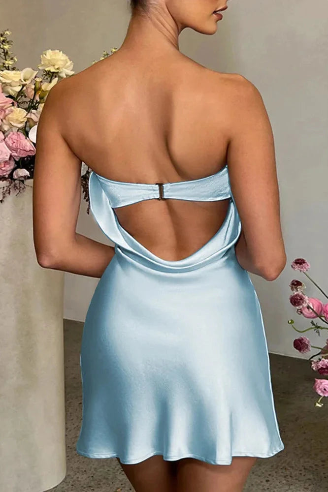 Strapless Sleeveless Backless Bodycon Mini Dress