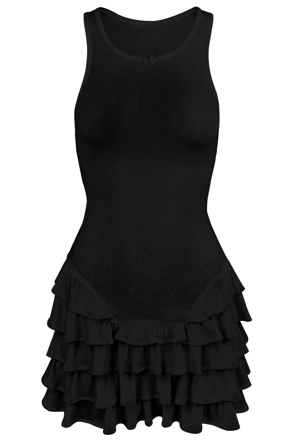 See-Through Sleeveless Slim Bodycon Mini Dress