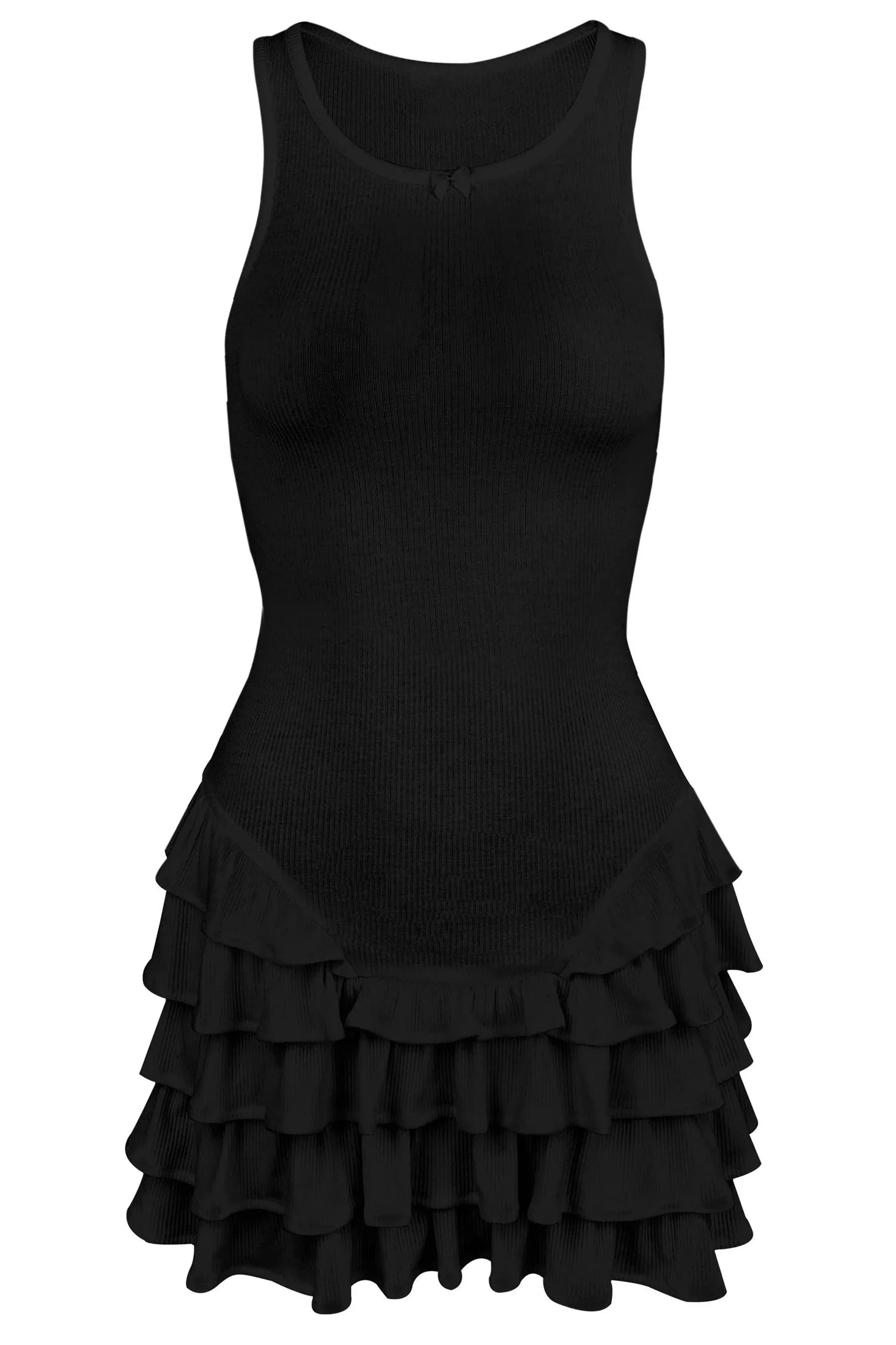 See-Through Sleeveless Slim Bodycon Mini Dress