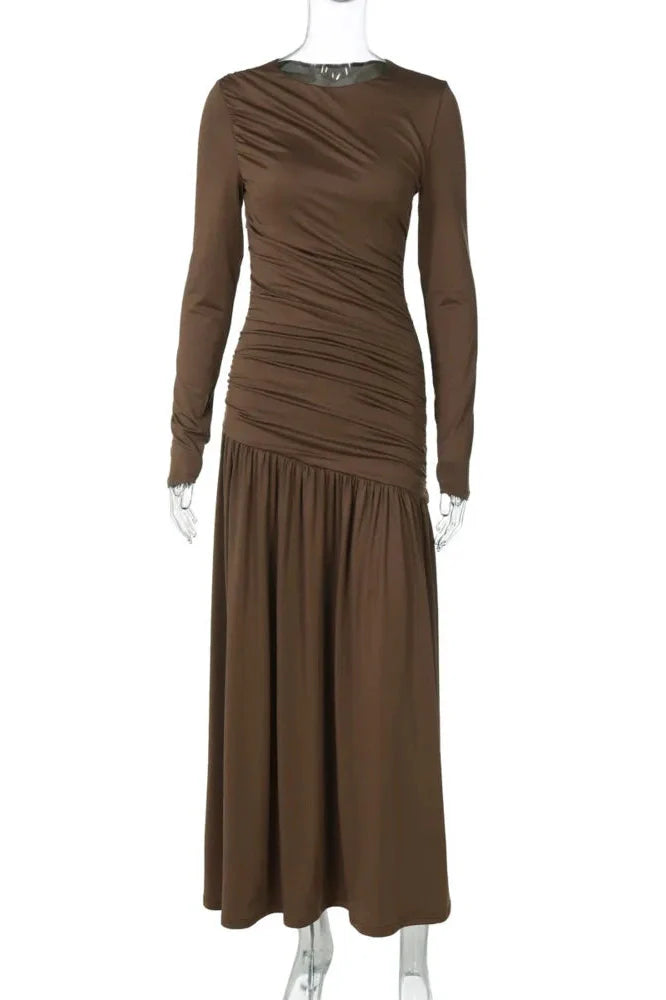 Elegant Long Sleeve Bodycon Maxi Dress