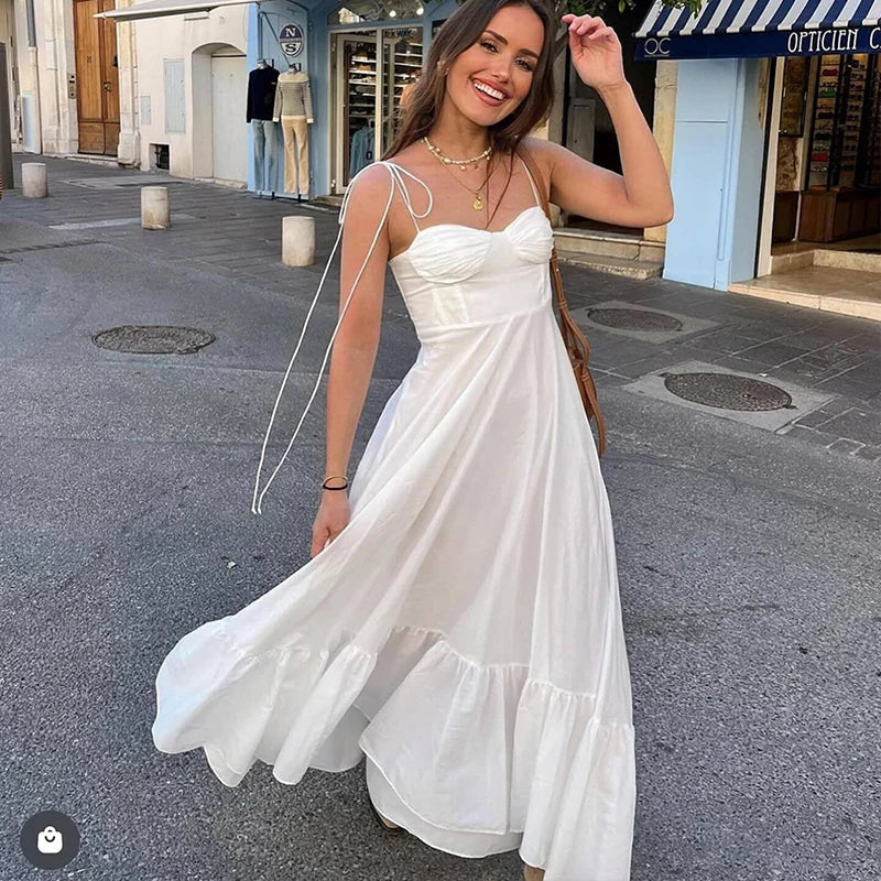 Pleated Sleeveless Zipper Maxi Dress