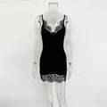 Lace Spaghetti Strap Sleeveless Bodycon Mini Dress