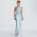 One Shoulder Sleeveless Slim Maxi Dress