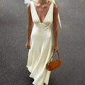 Elegant Lace-Up Backless High Waist Sleeveless Maxi Dress