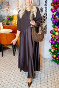 Elegant O-Neck Knitted Maxi Dress