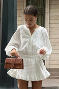 Elegant A-Line Sleeves Fit Waist Mini Dress