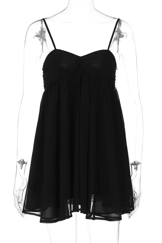 Elegant Pleated Sleeveless Mini Dress